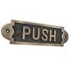 Horizontal Push Brass Door Sign - Antique Brass